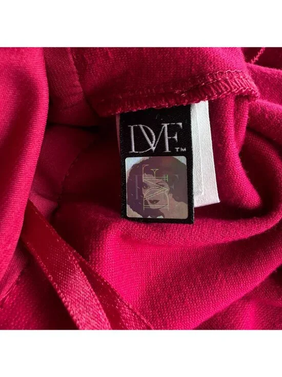 DVF Marchona Dress Womens 4 Pink Red Wool Sheath Bodycon Minimalist Cocktail - Picture 9 of 9